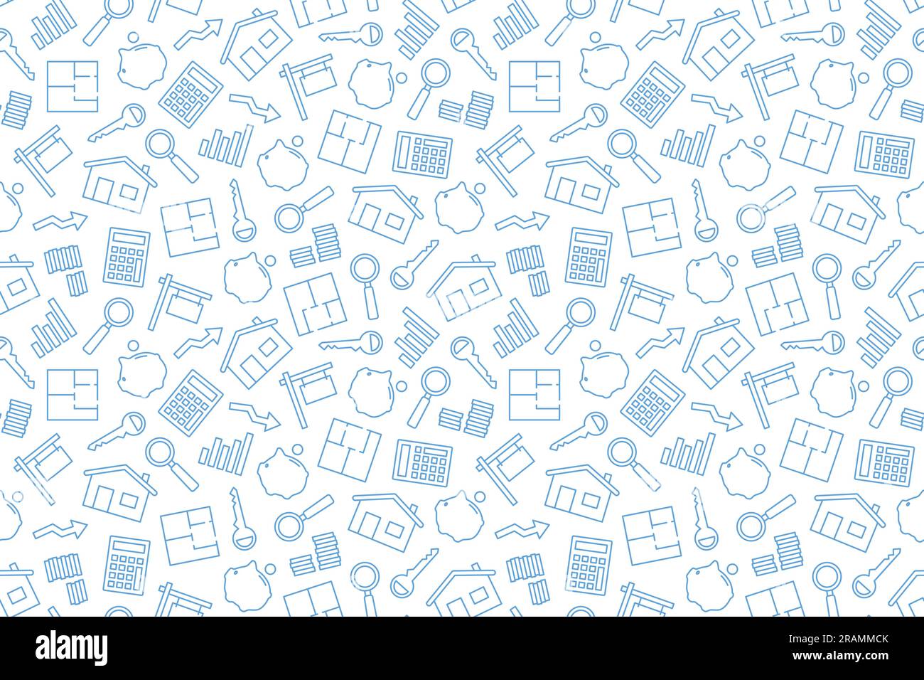 seamless pattern with real estate related icons floor plan, savings