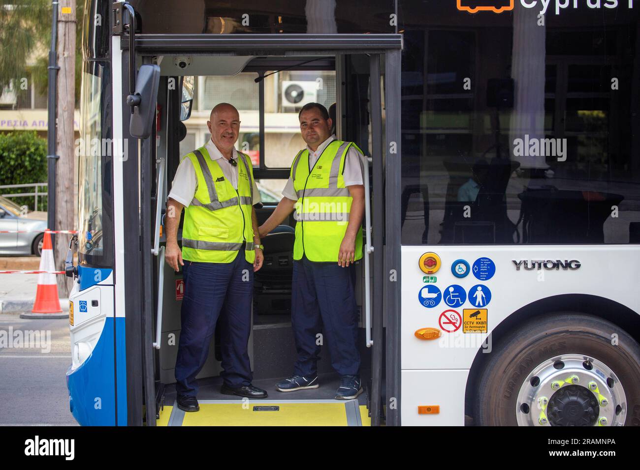 Nicosia, Cyprus. 4th July, 2023. Drivers stand on a Chinese-made ...