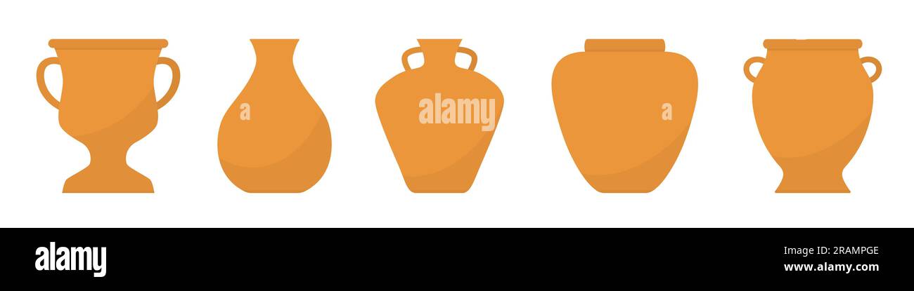 set of ancient greek vases, amphoras- vector illustration Stock Vector ...