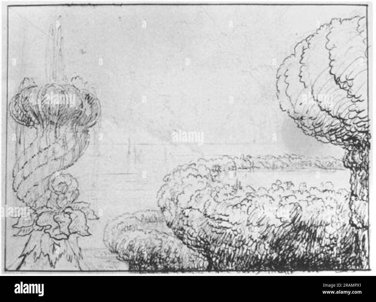 Pen and pencil drawing by Thomas Cole Stock Photo Alamy