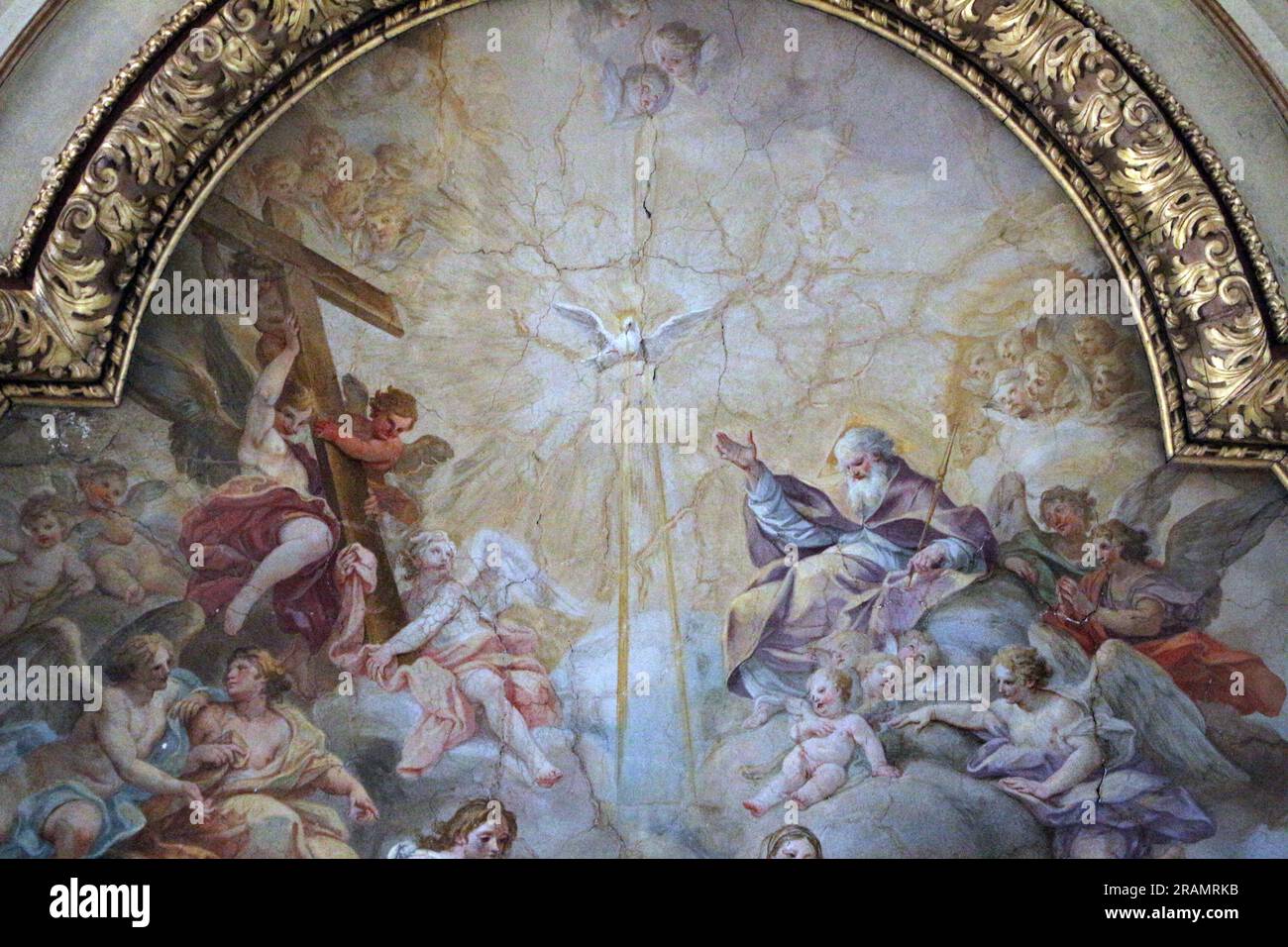 Glory of Santa Cecilia in Santa Cecilia (Rome) 1727 by Sebastiano Conca Stock Photo
