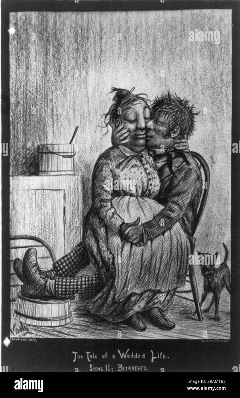 Scene II Betrothed. Woman on Man's Lap 1877 by Cassius Marcellus