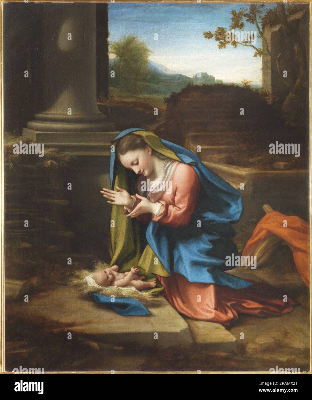 Adoration of the Child 1520 by Correggio Stock Photo - Alamy