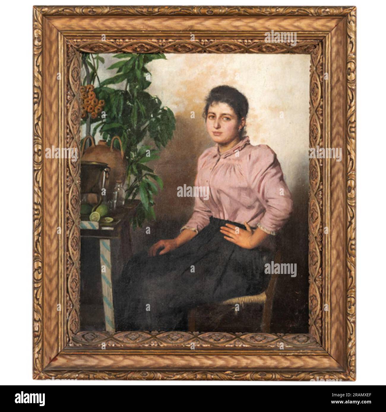 Young woman in an interior by Giovanni Costa Stock Photo - Alamy