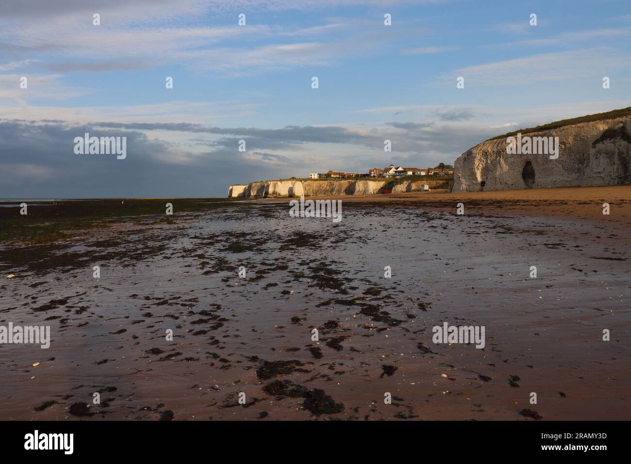 White Chalk Cliffs at Botany Bay beach, in Broadstairs, in Kent, UK