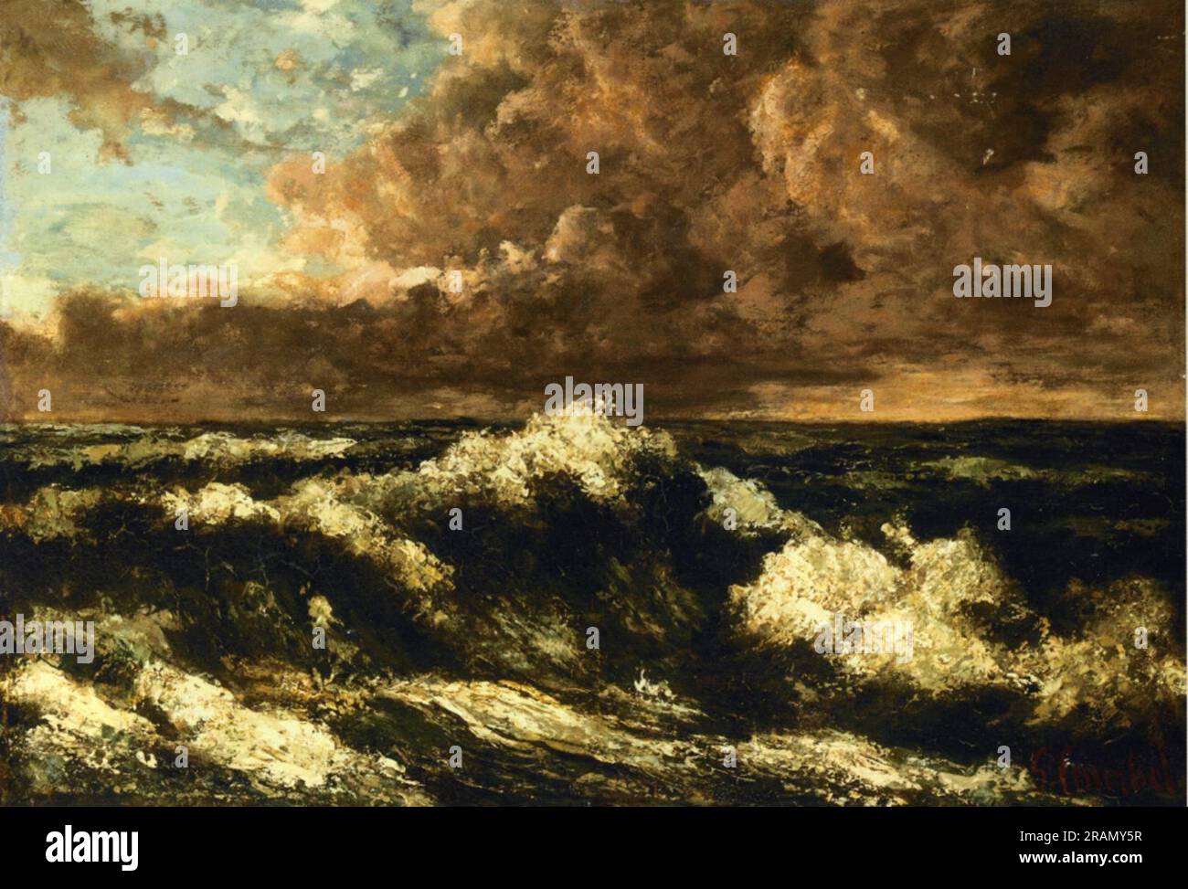 Seascape 1870 by Gustave Courbet Stock Photo - Alamy