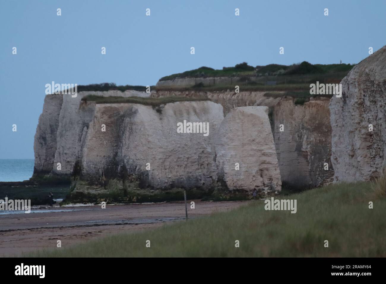 White Chalk Cliffs at Botany Bay beach, in Broadstairs, in Kent, UK