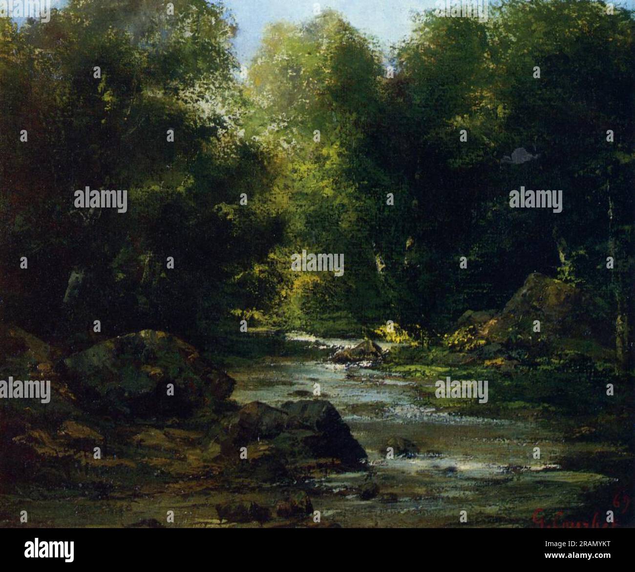 River Landscape 1869 by Gustave Courbet Stock Photo Alamy
