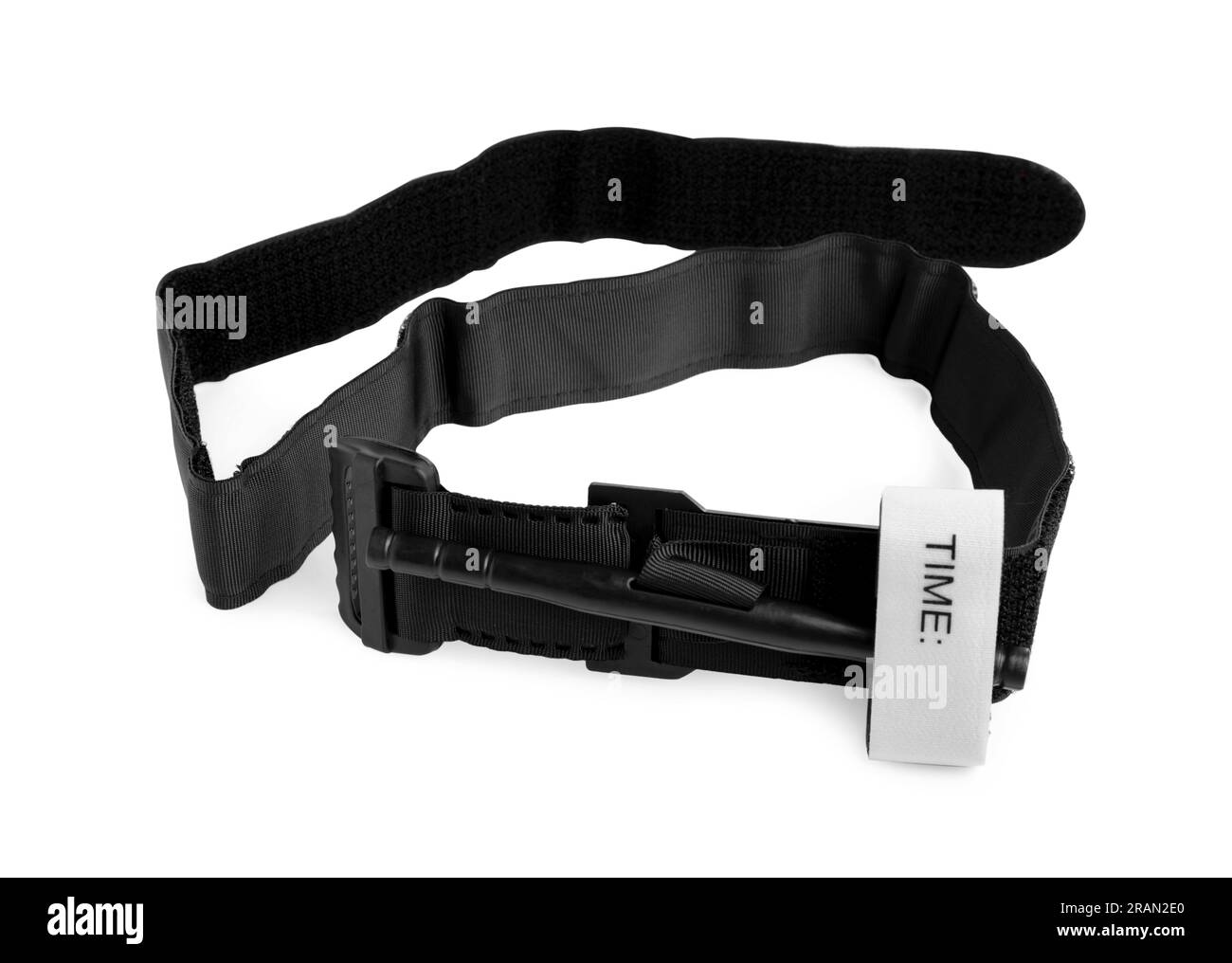 First aid tourniquet isolated on white. Medical equipment Stock Photo