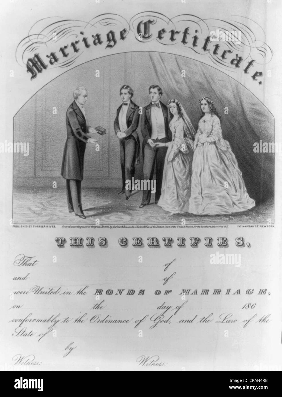 Marriage certificate 1869 by Currier and Ives Stock Photo Alamy Marriage certificate 1869 by Currier and Ives Stock Photo Alamy