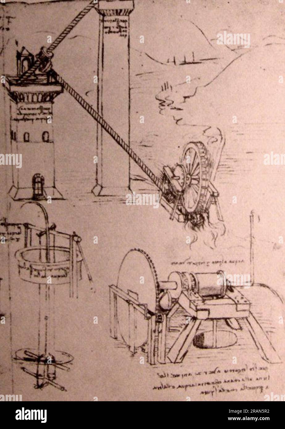 Drawings of machines c.1500; Italy by Leonardo da Vinci Stock Photo Alamy — free download