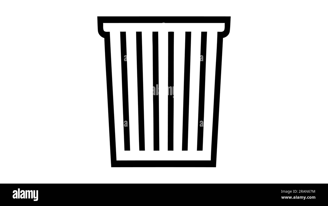 Trash can icon logo vector illustration simple design on white