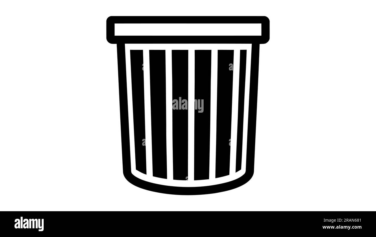 Trash can icon logo vector illustration simple design on white