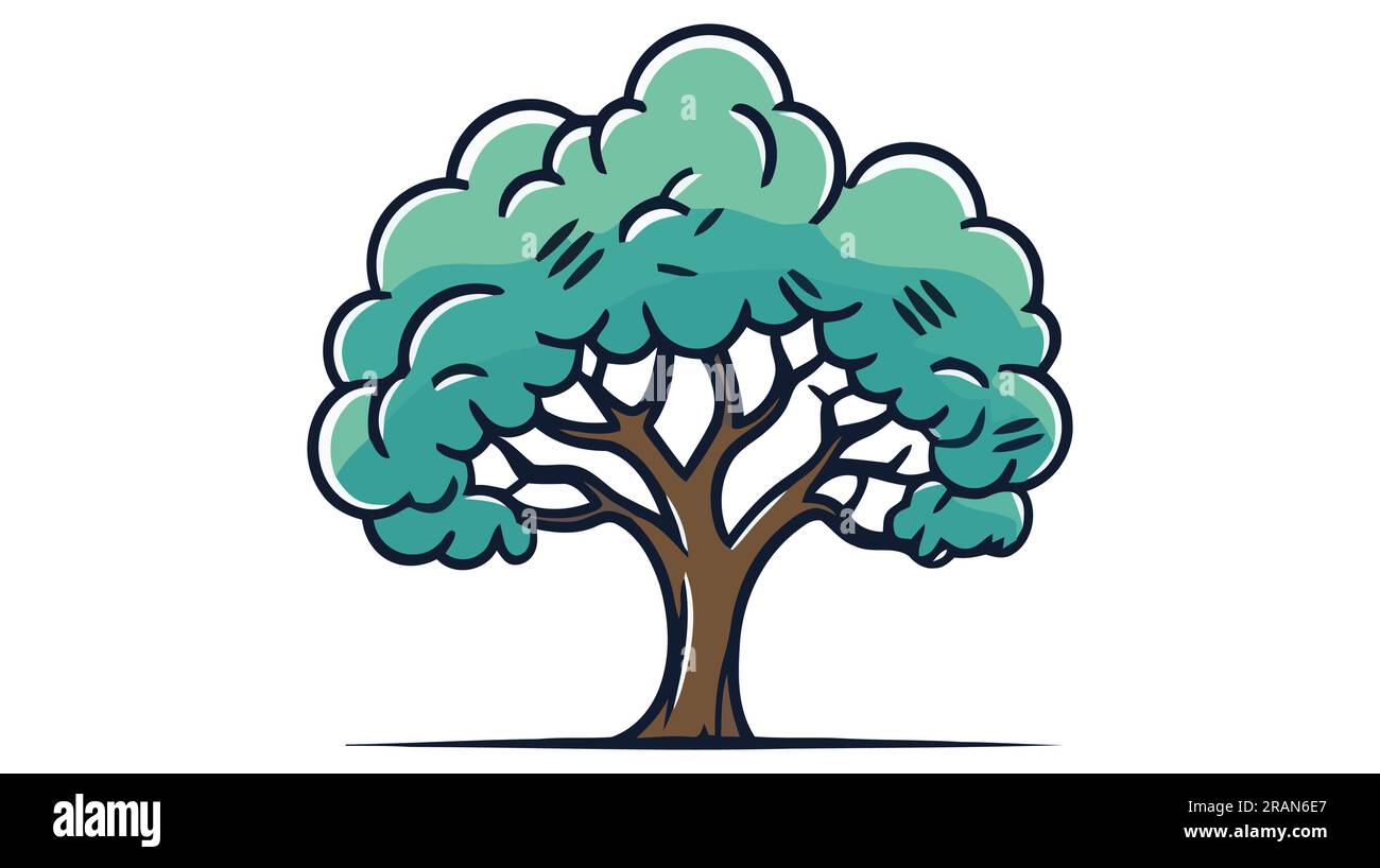 Simple tree vector icon, logo. Flat tree on white background Stock ...
