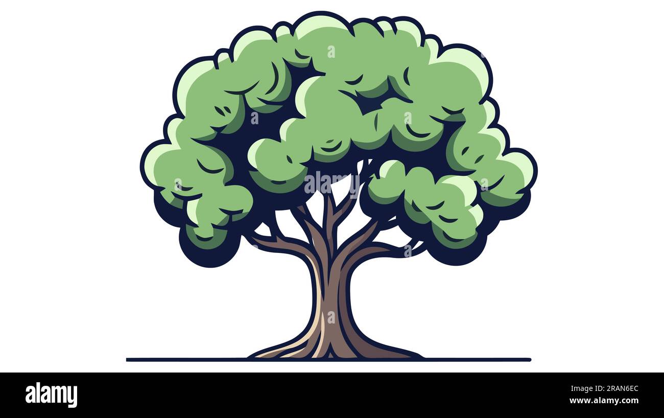 Simple tree vector icon, logo. Flat tree on white background Stock ...