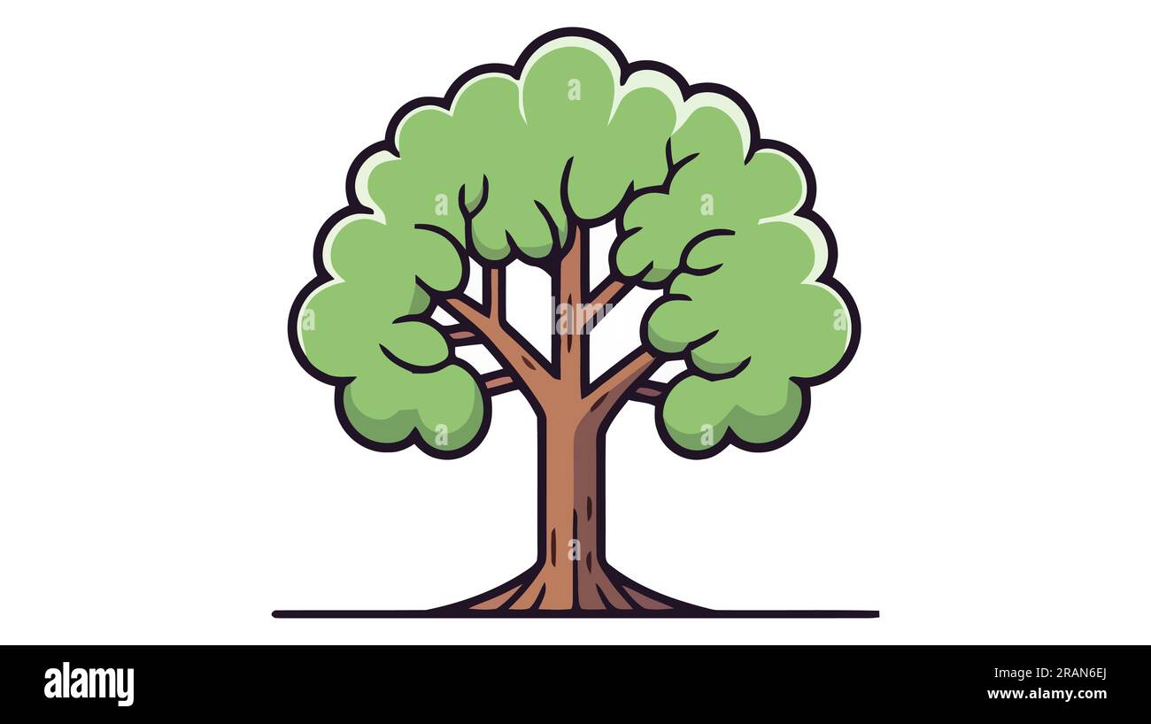 Simple tree vector icon, logo. Flat tree on white background Stock ...