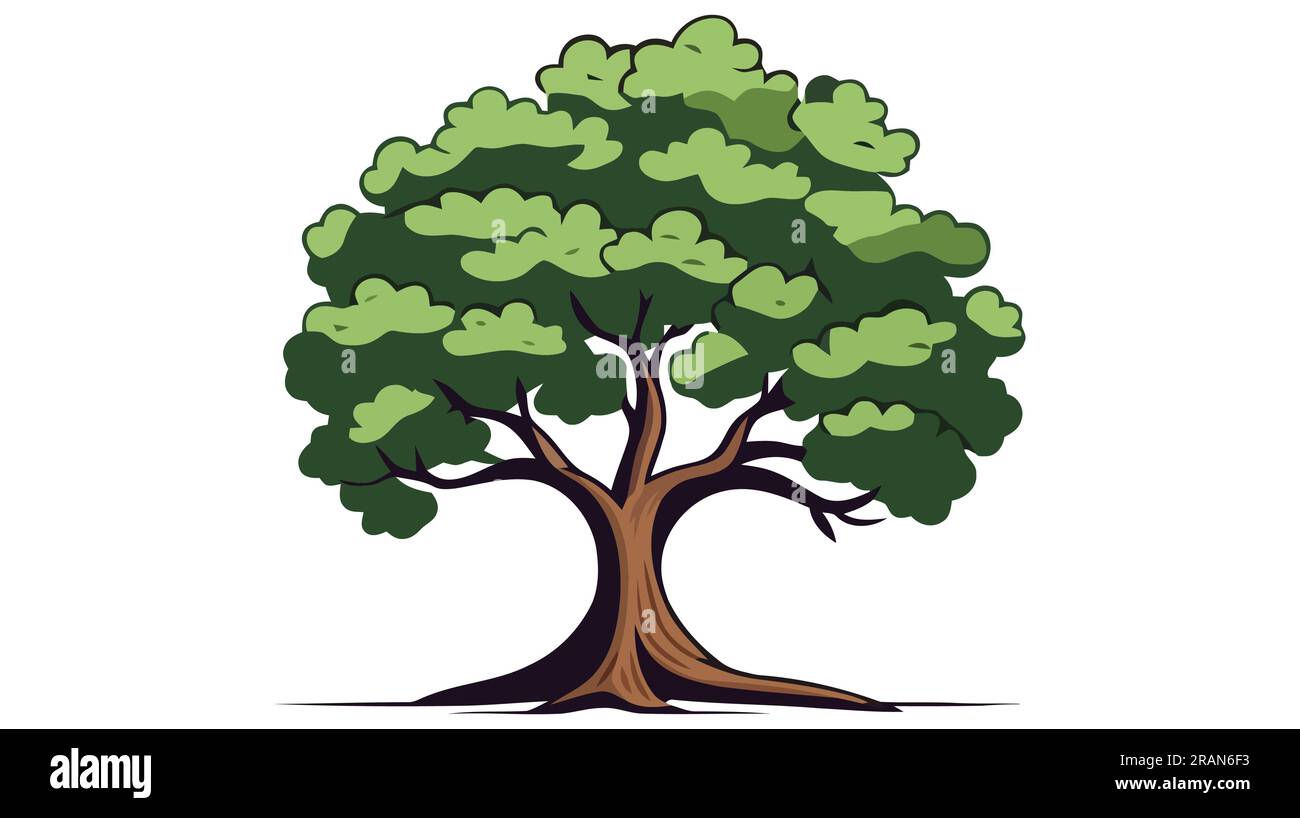 Simple tree vector icon, logo. Flat tree on white background Stock ...