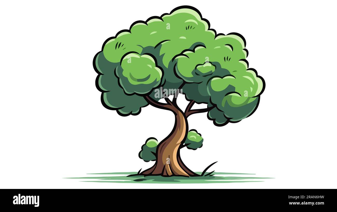 Simple tree vector icon, logo. Flat tree on white background Stock ...