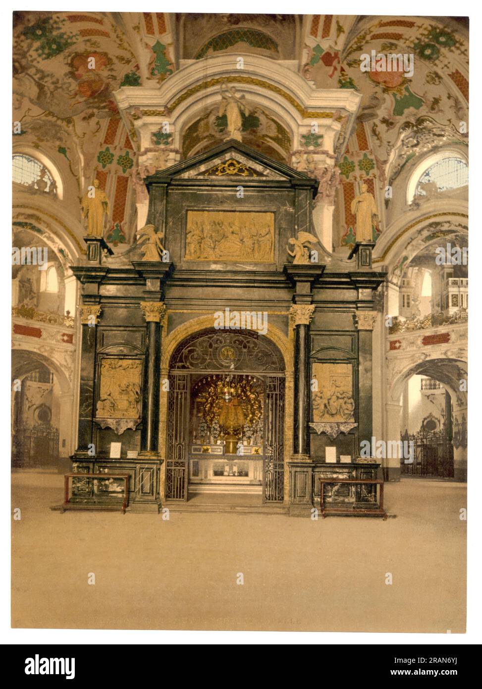 Einsiedeln Abbey, the chapel (interior), Einsiedeln, Schwyz, Switzerland 1890. Stock Photo