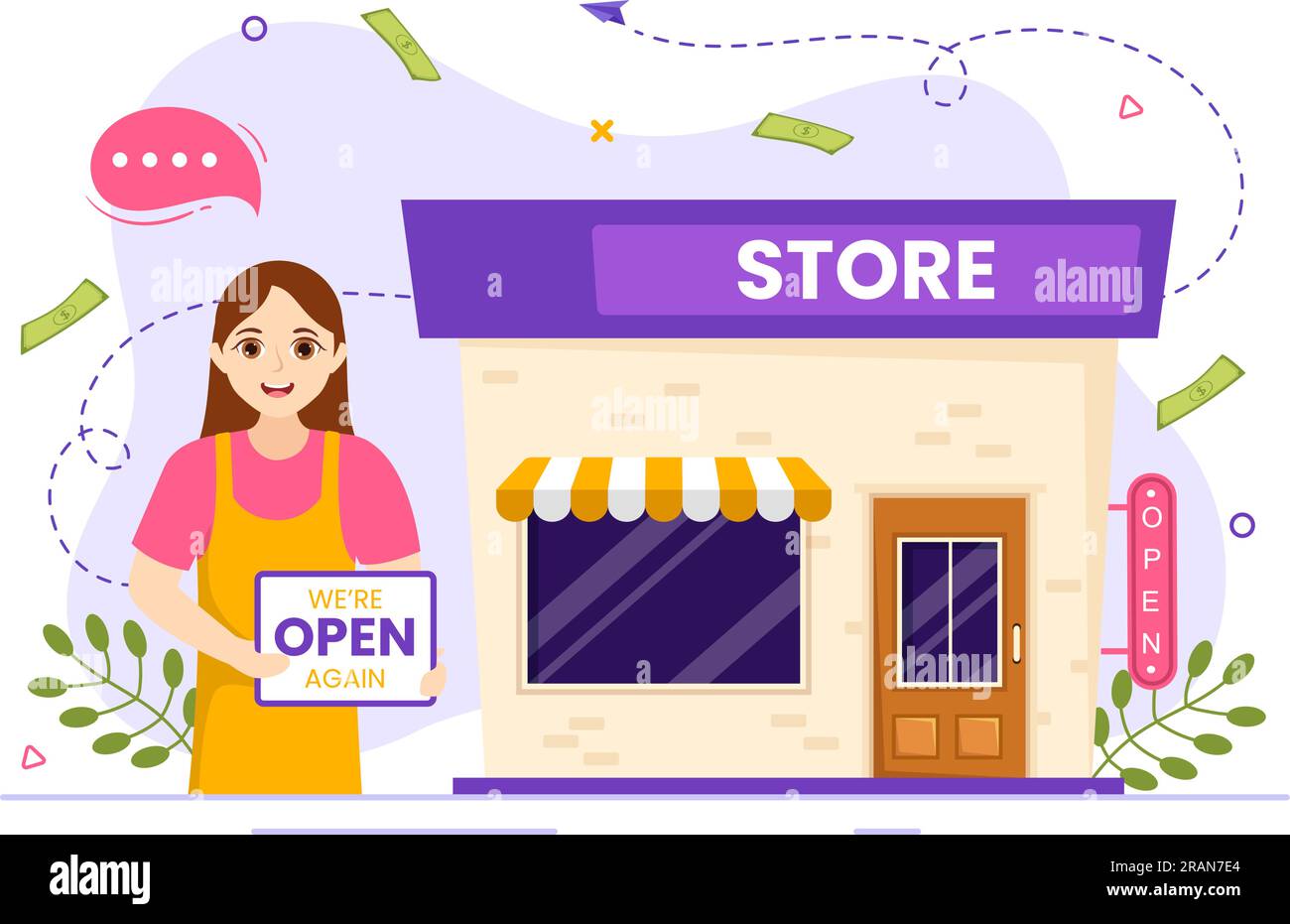 Small Business Loan Vector Illustration with Store Support Protection and Growth to Develop in Flat Cartoon Hand Drawn Background Templates Stock Vector