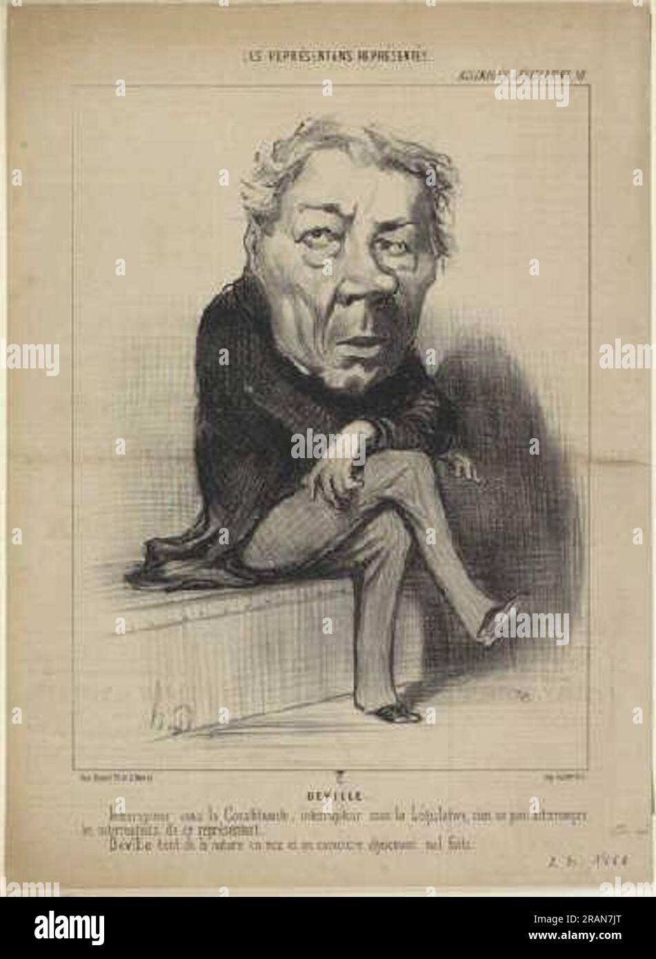 Jean-Marie-Joseph Deville 1849 by Honore Daumier Stock Photo