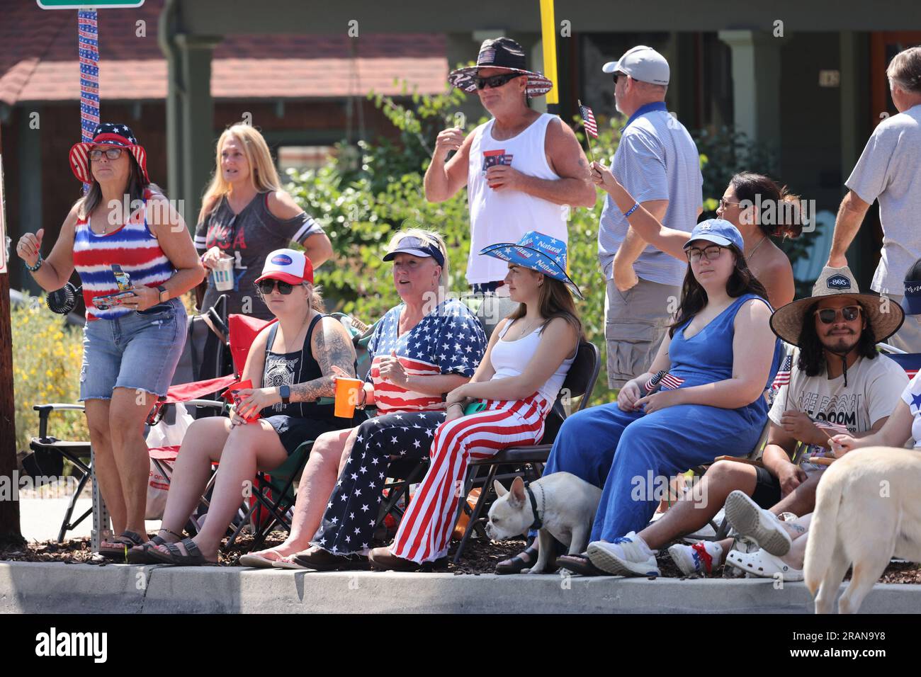 July 4, 2023 Parade goers watch the 2023 Sierra Madre 4th of July