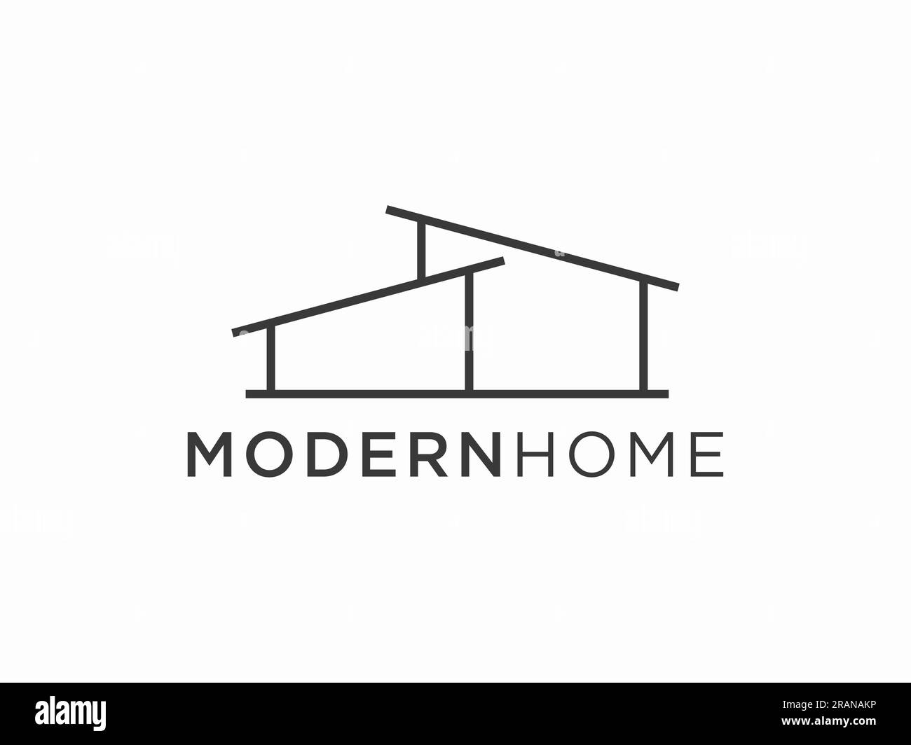 Simple modern building architecture logo design with line art