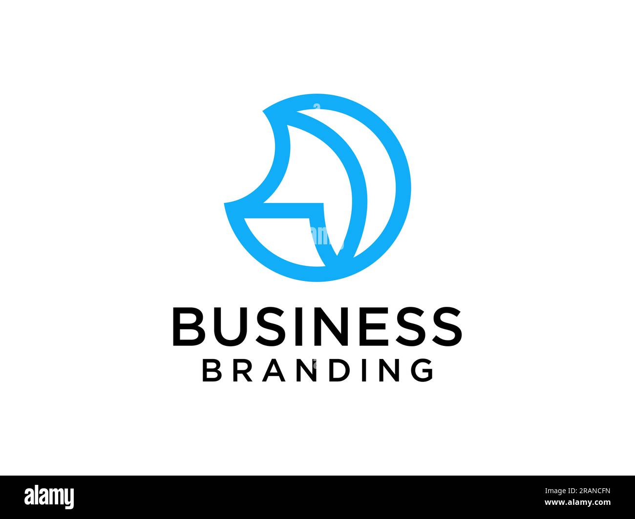 Blue Initial Letter D Logo Concept Design Template Element isolated on white background. Flat Line Vector Illustration Stock Vector