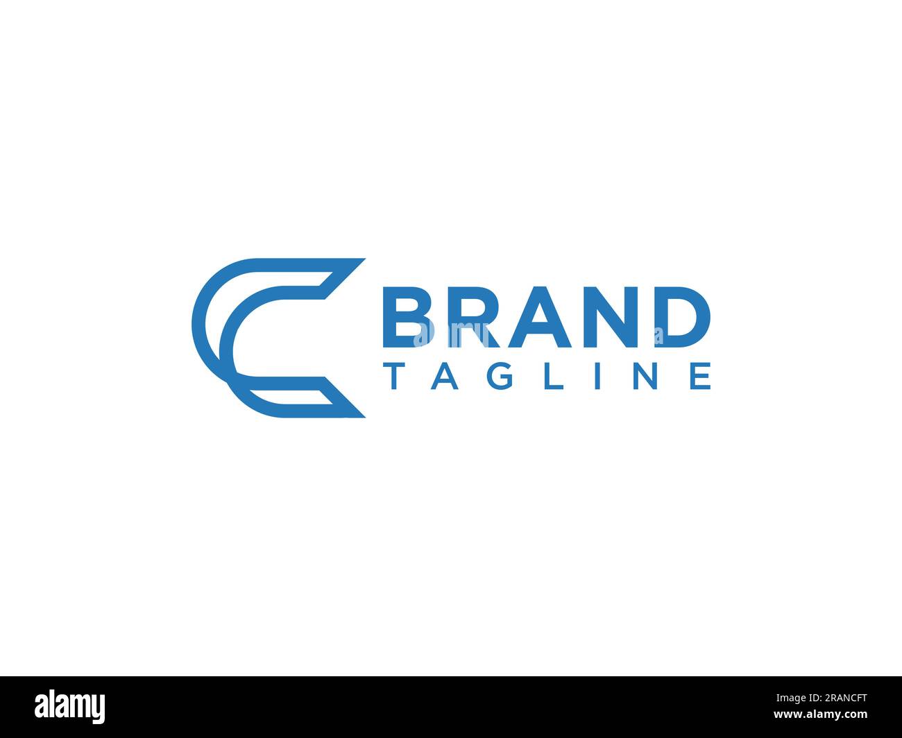 Logo Vector Abstract Letter C Circle. Flat Line Logo Design Template ...