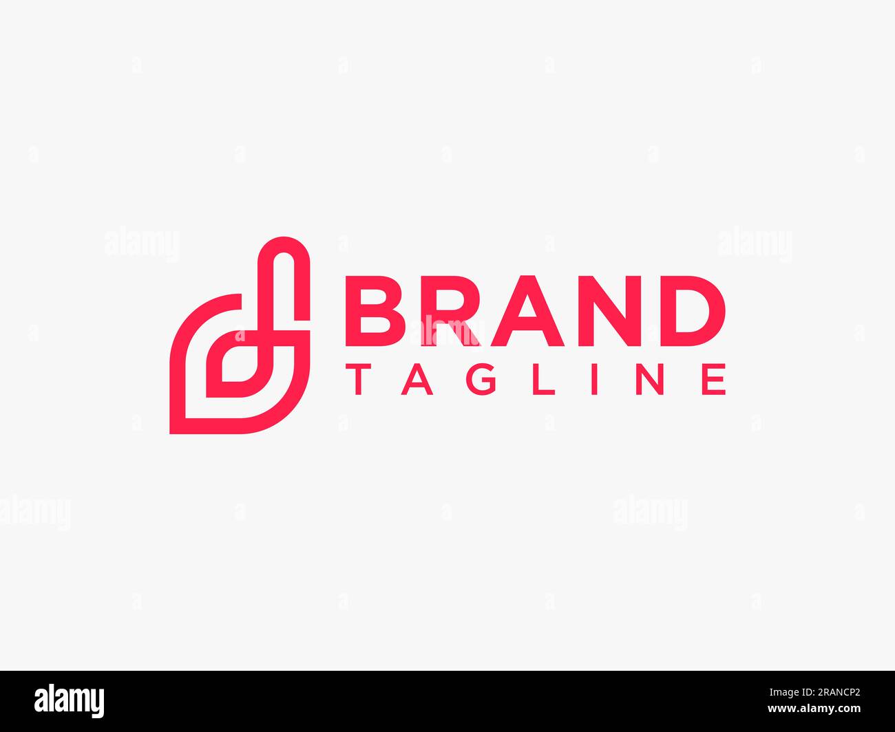 Abstract Initial Letter D Logo. Red Shape with Negative Space. Usable for Business and Branding Logos. Flat Vector Logo Design Template Element Stock Vector