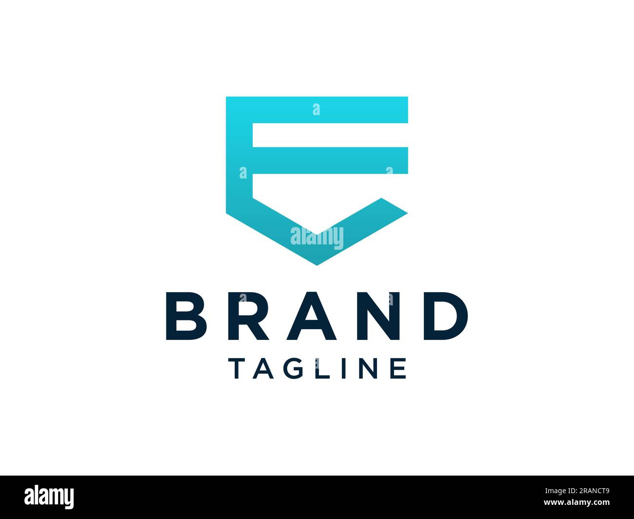 Abstract Initial Letter E Logo. Square Rounded Origami Style isolated ...