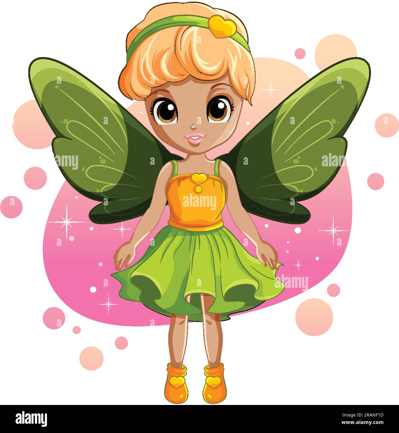 Cute Fairy Girl with Wings Cartoon Character illustration Stock Vector Image & Art Alamy