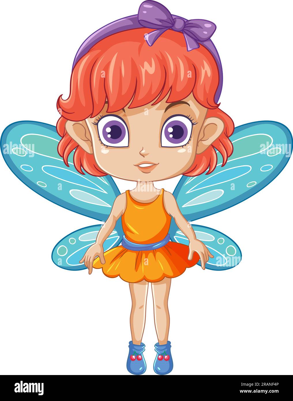 Fairy Girl with Orange Hair Cartoon Character illustration Stock Vector