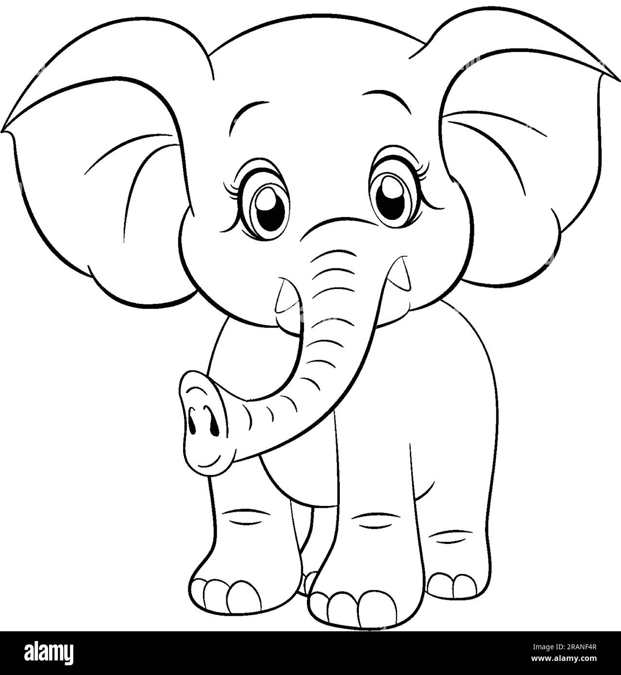 Elephant cartoon clipart Black and White Stock Photos & Images - Alamy