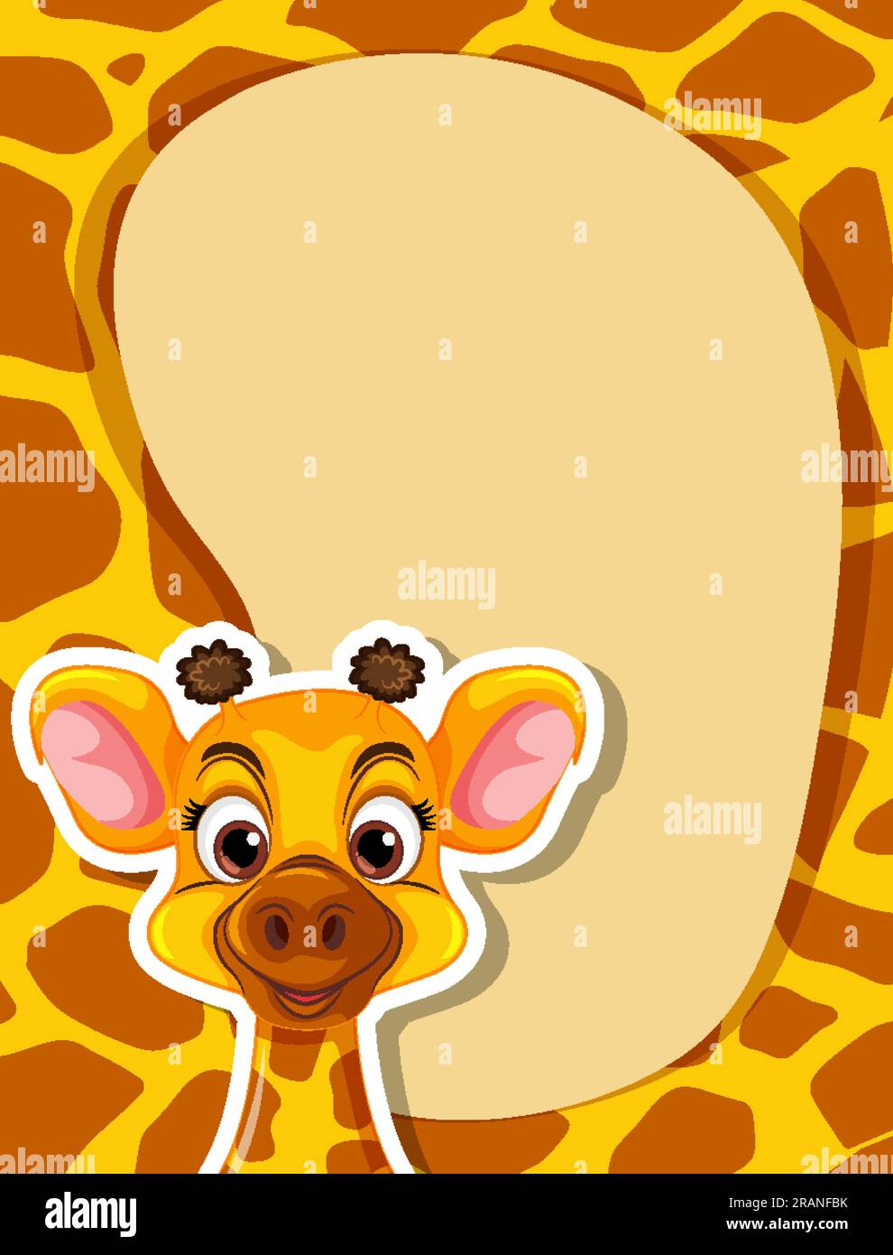 Blank Banner Template with Giraffe illustration Stock Vector Image ...