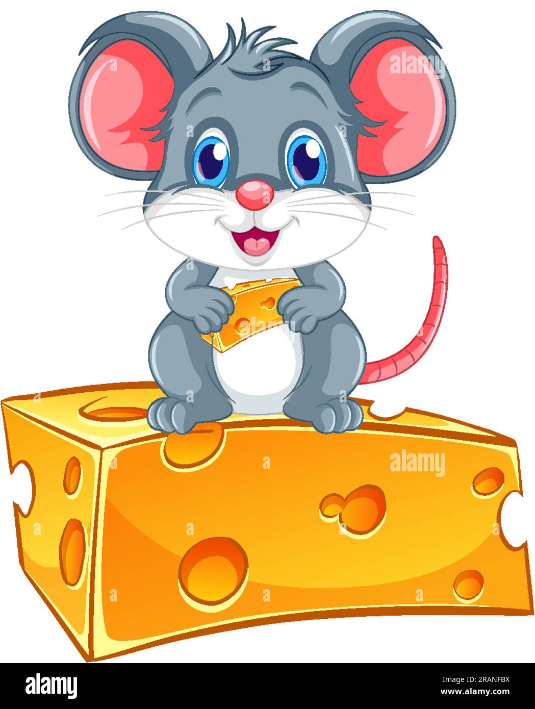 Cute Mouse with Big Cheese illustration Stock Vector Image & Art - Alamy