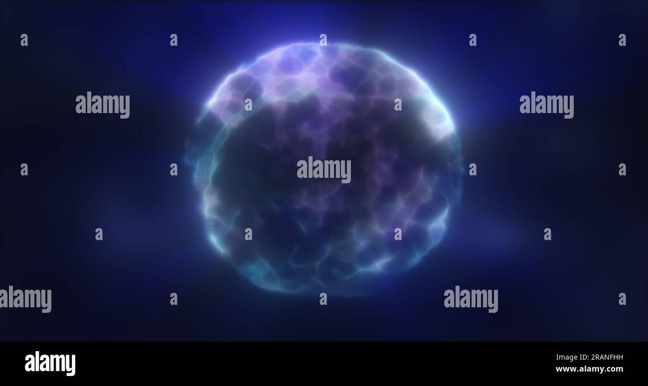 Abstract blue energy sphere round glowing magical digital futuristic ...