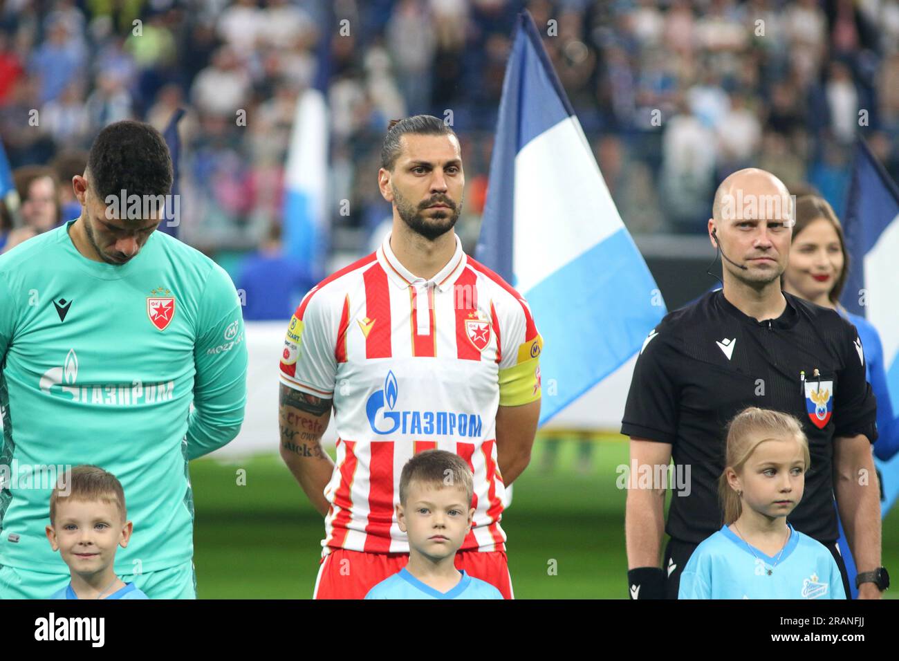 Aleksandar Dragovic #15 of Crvena zvezda during the UEFA Champions League  Group G match between Manchester City and FK Crvena Zvezda at the Etihad  Stadium, Manchester on Tuesday 19th September 2023. (Photo