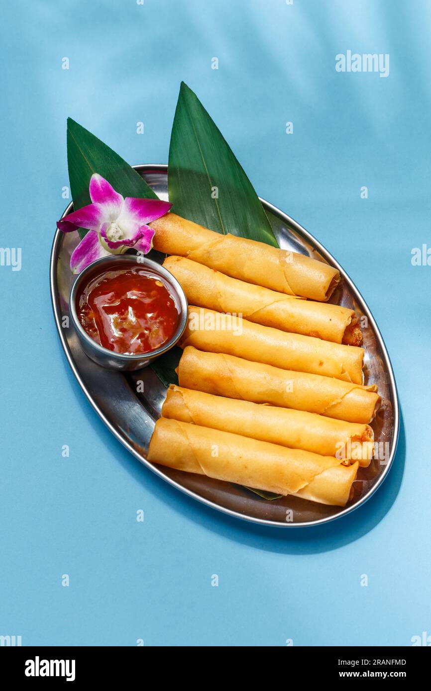 Deep Spring Roll Deep Fried Spring Roll, Thai food style Stock Photo - Alamy