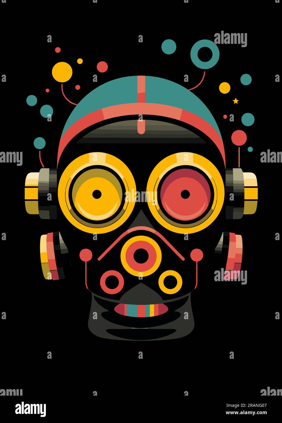 Retro Robot Head Vector Illustration Stock Vector