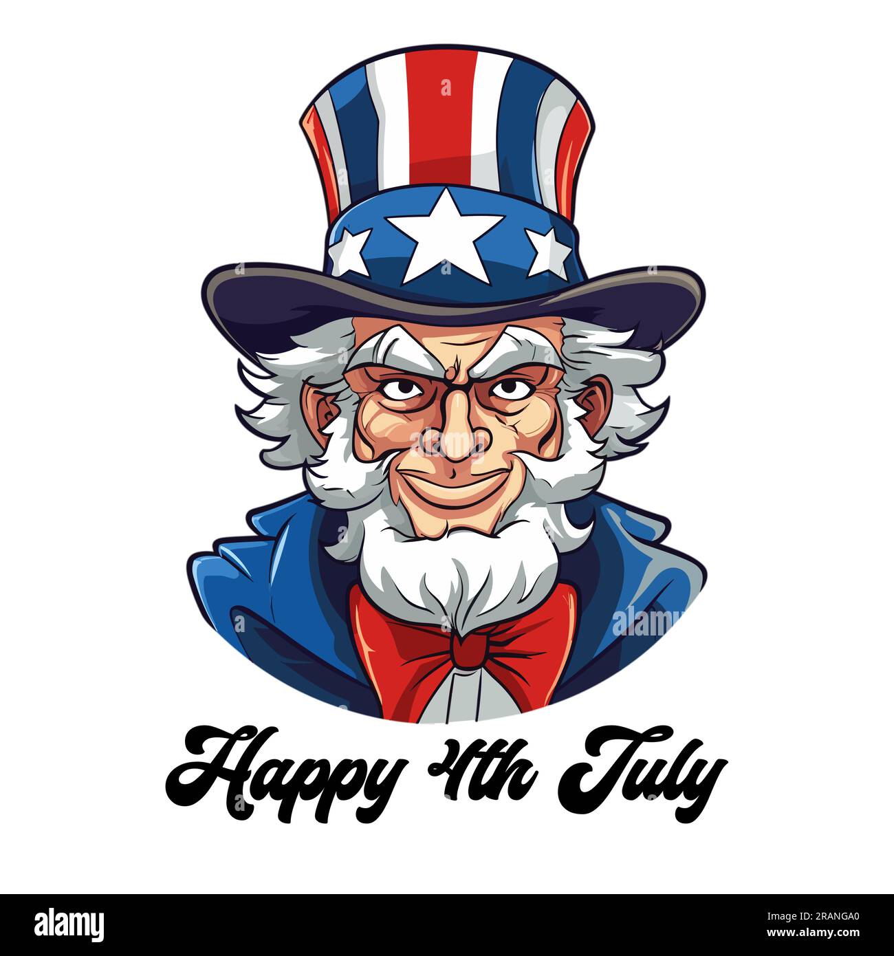 Uncle Sam Happy 4th July Vector Illustration Stock Vector