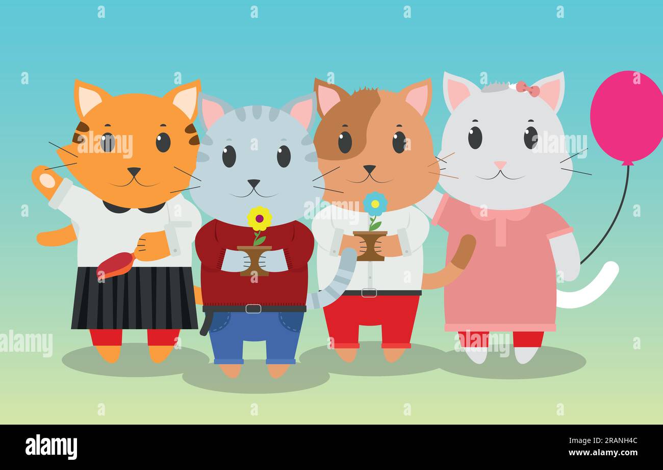 Cute cat. Vector illustration Stock Vector