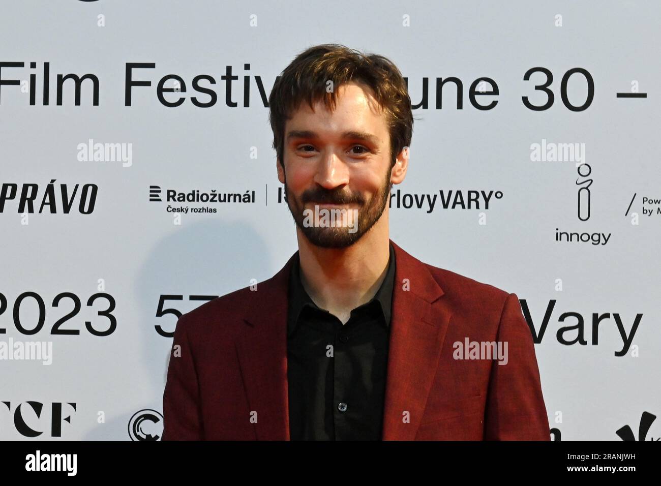 Karlovy Vary, Czech Republic. 04th July, 2023. Film director Pascal Plante  poses within the presentation of the movie Les Chambres rouges (Red Rooms)  during the 57th Karlovy Vary International Film Festival (KVIFF),