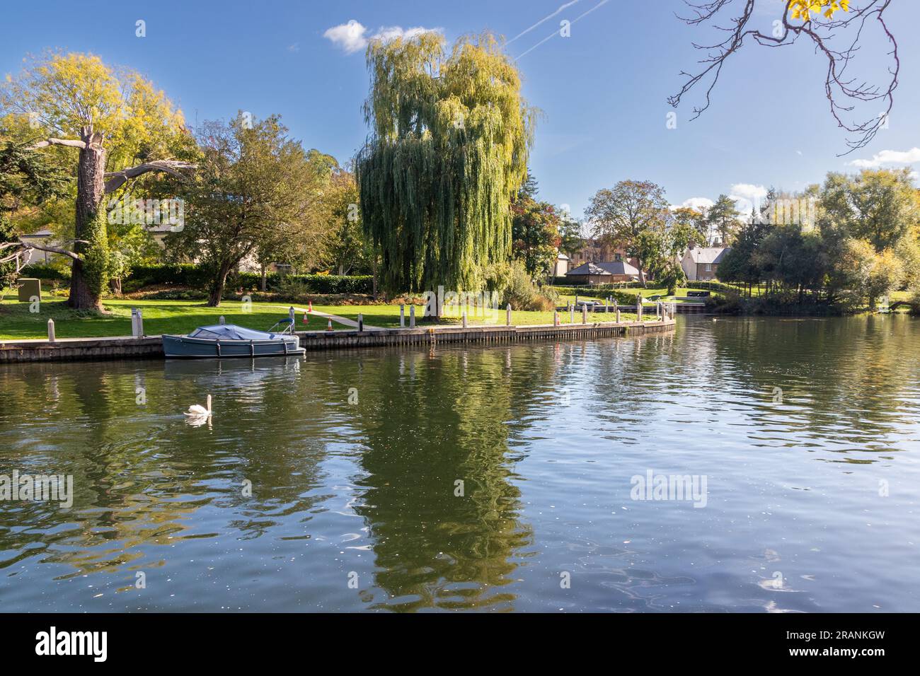 The River Thames at Maidenhead, Berkshire, England, UK on a sunny, Autumn day. Stock Photo