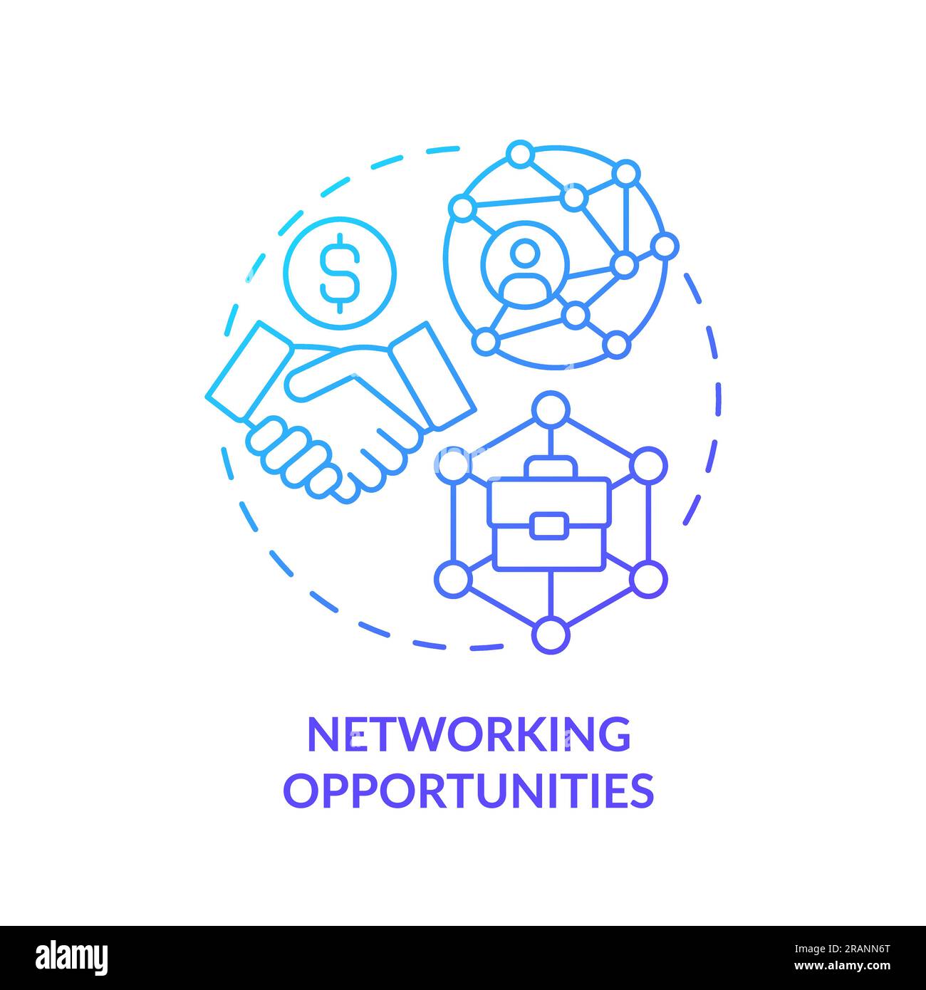 Networking opportunities blue gradient concept icon Stock Vector Image