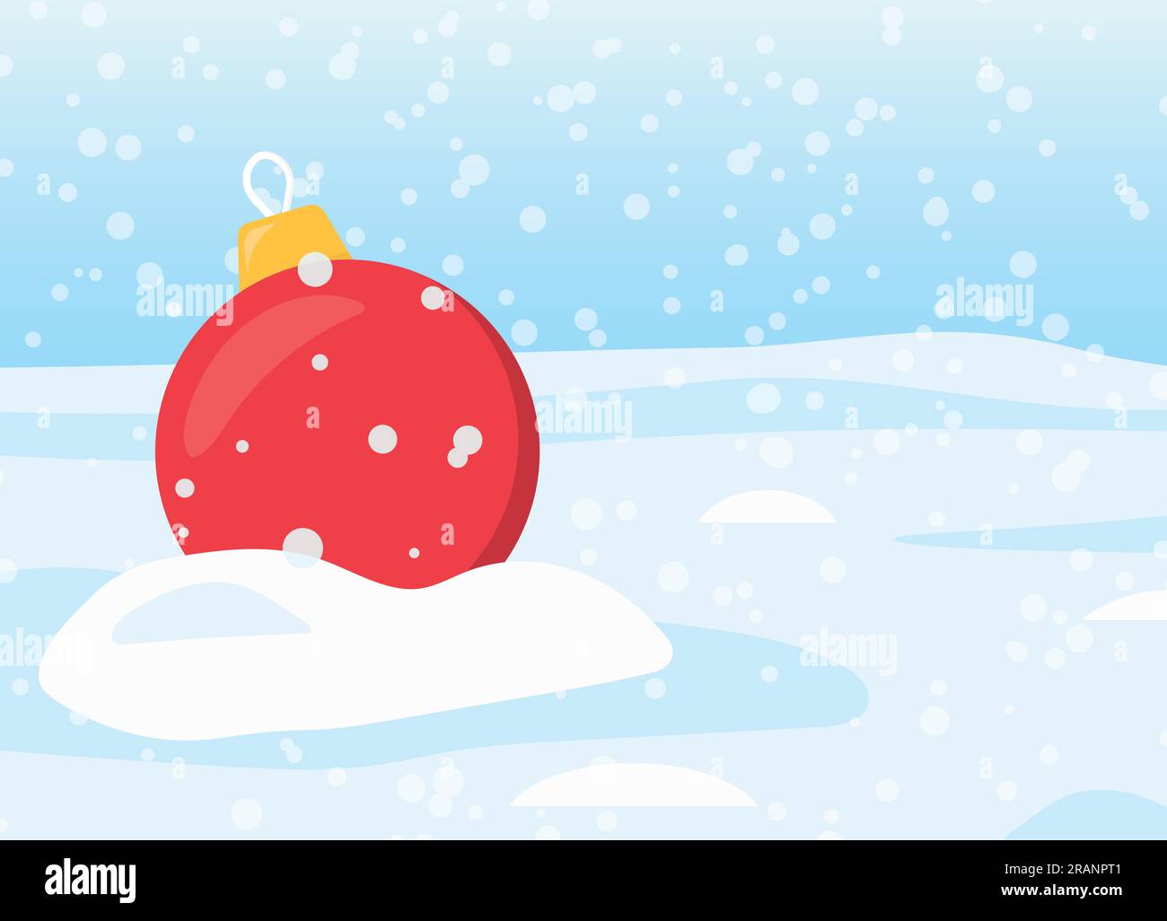 christmas ball in the snow- vector illustration Stock Vector Image ...
