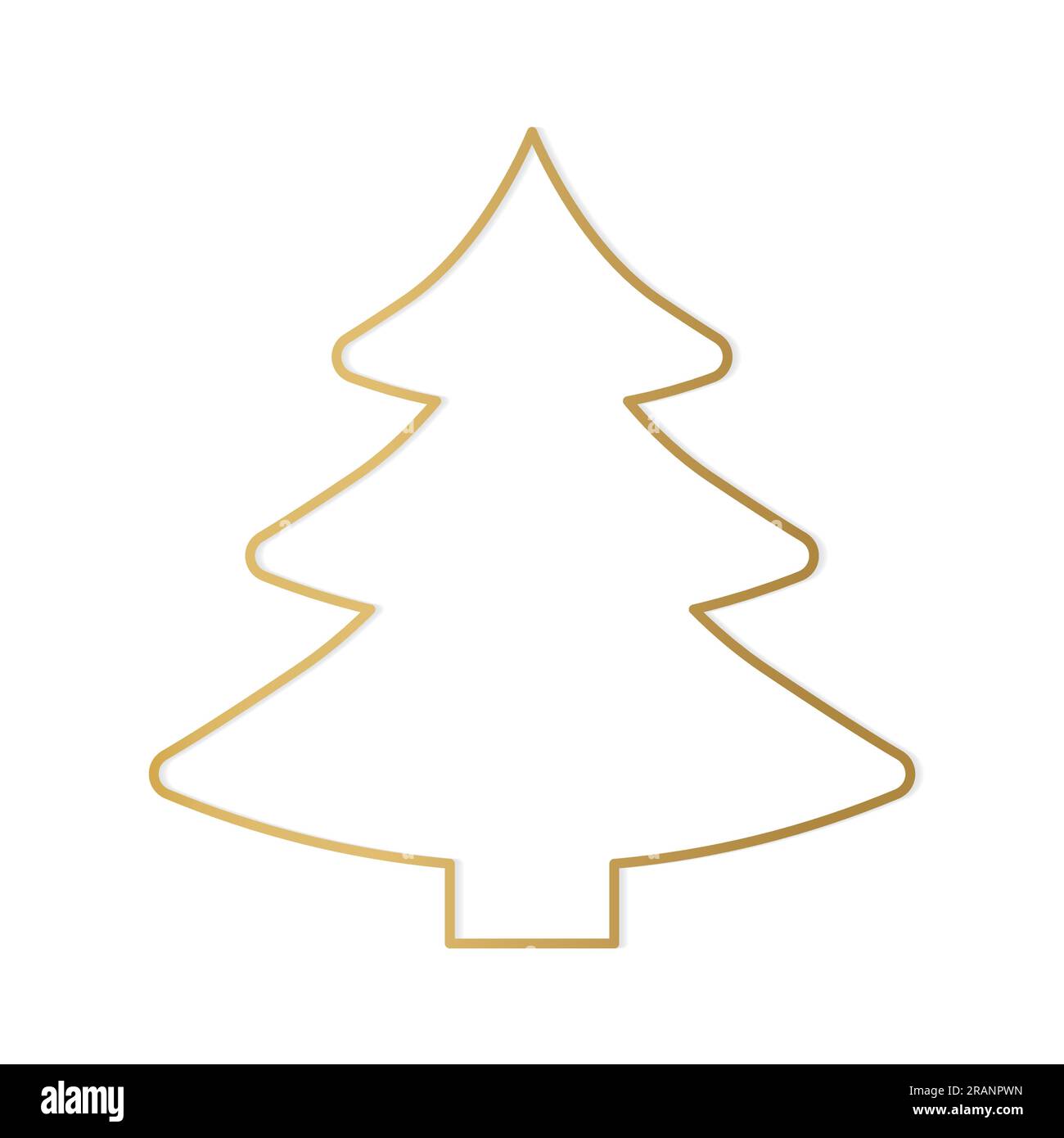golden line christmas tree- vector illustration Stock Vector