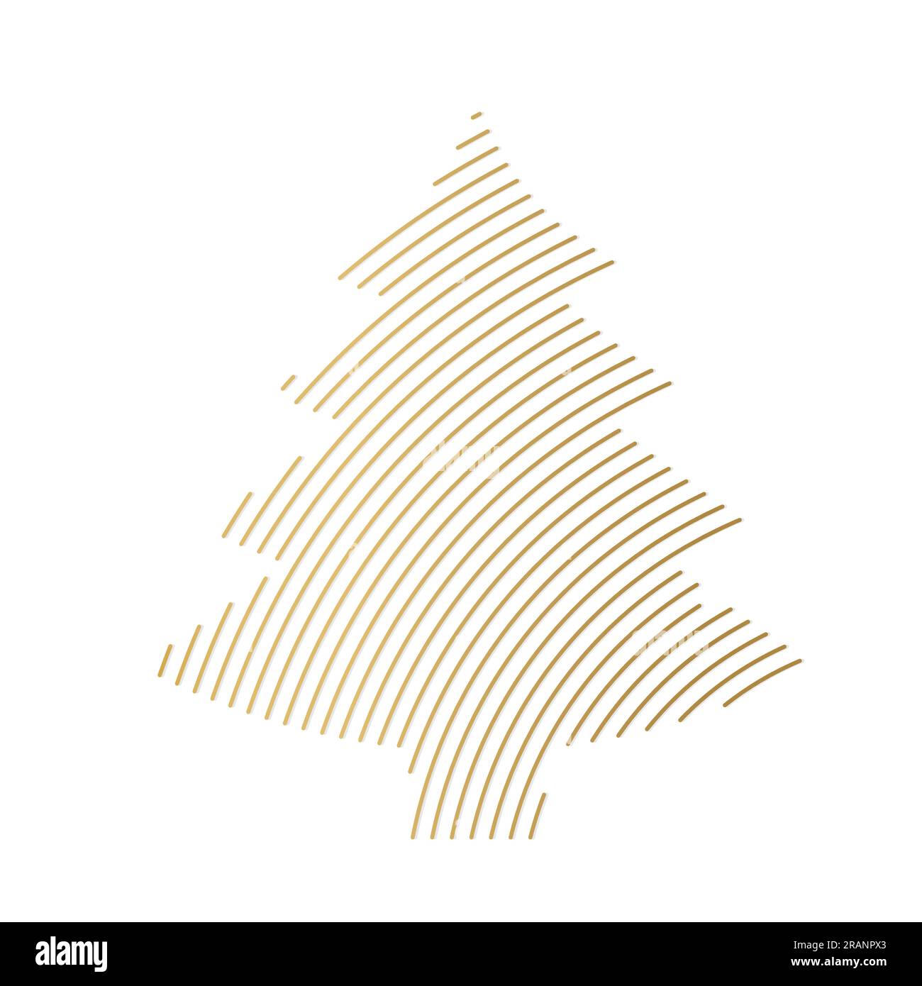 golden striped christmas tree- vector illustration Stock Vector