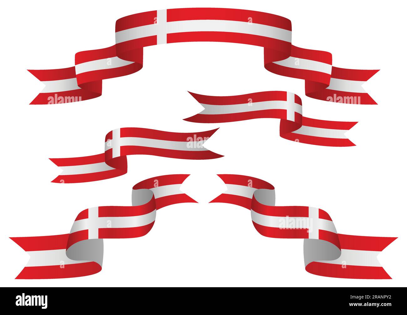 Set of Denmark insignia in different shape of ribbons Stock Vector ...