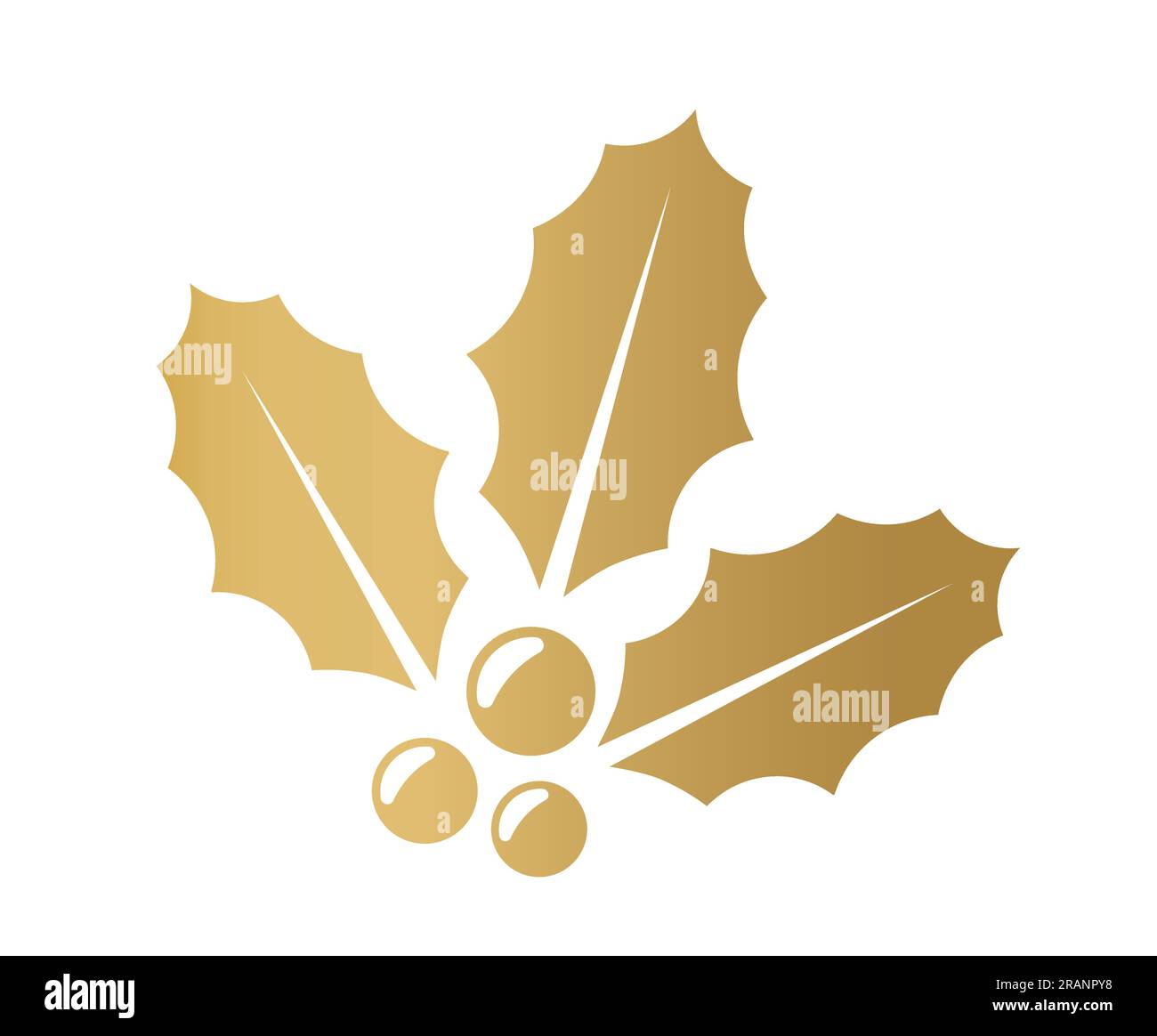 golden christmas holly berry icon- vector illustration Stock Vector ...